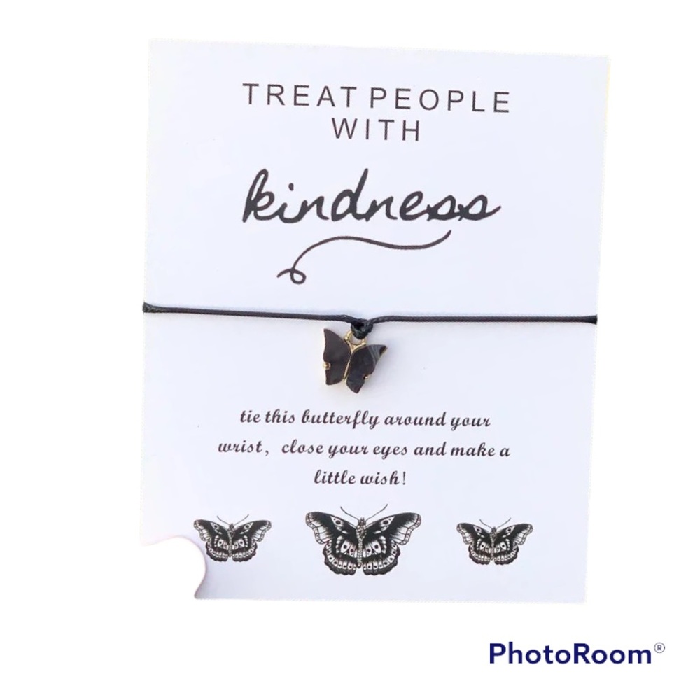 Kindness MAKE A WISH Butterfly Bracelet w card | multiple sclerosis symbol